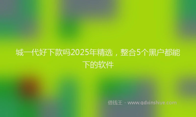 城一代好下款吗2025年精选，整合5个黑户都能下的软件