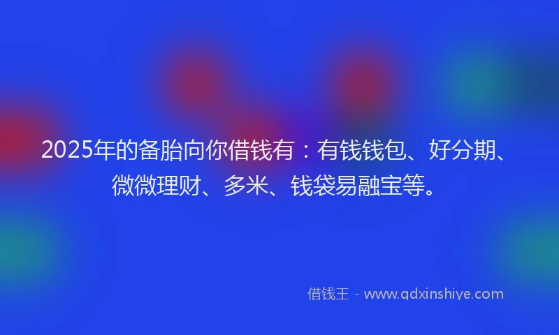 2025年的备胎向你借钱有：有钱钱包、好分期、微微理财、多米、钱袋易融宝等。