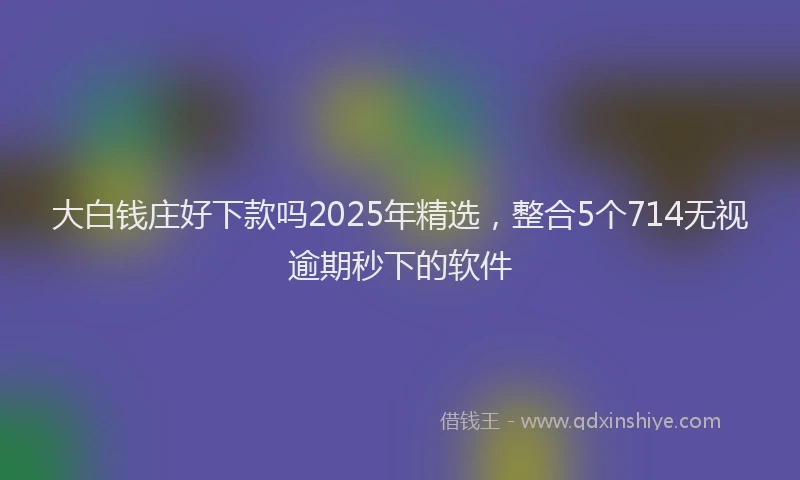 大白钱庄好下款吗2025年精选，整合5个714无视逾期秒下的软件