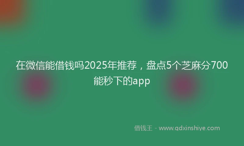 在微信能借钱吗2025年推荐，盘点5个芝麻分700能秒下的app