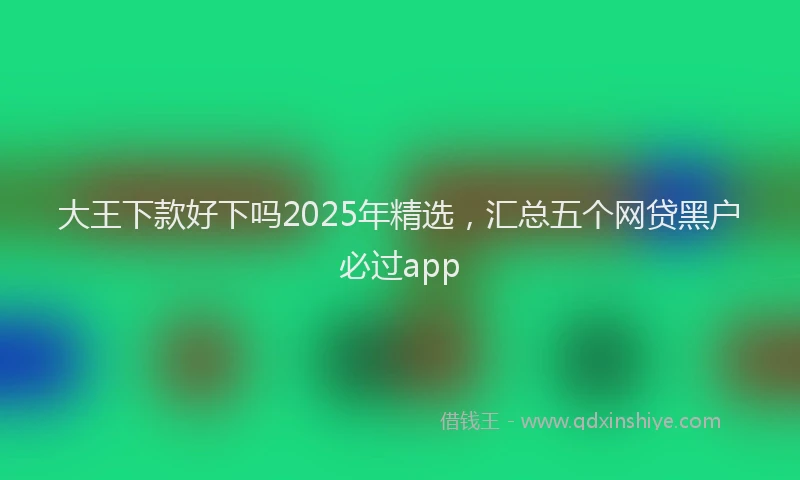 大王下款好下吗2025年精选，汇总五个网贷黑户必过app