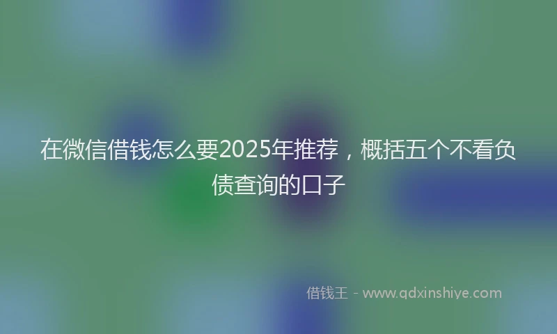 在微信借钱怎么要2025年推荐，概括五个不看负债查询的口子