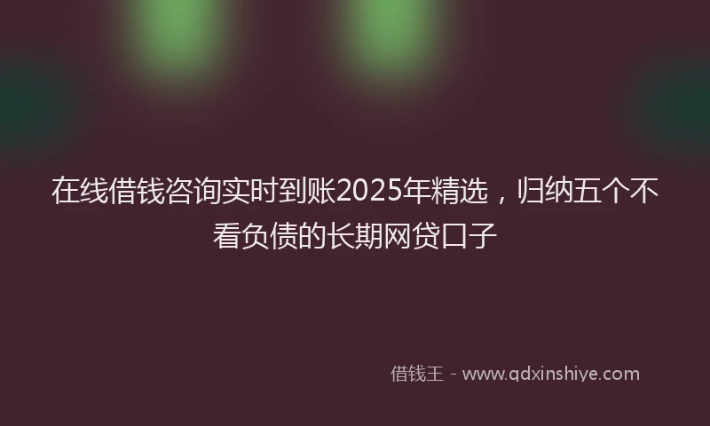 在线借钱咨询实时到账2025年精选，归纳五个不看负债的长期网贷口子