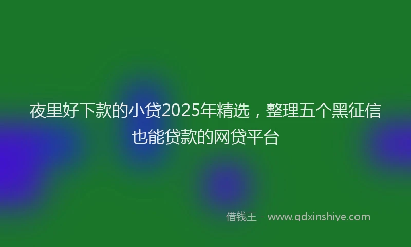 夜里好下款的小贷2025年精选，整理五个黑征信也能贷款的网贷平台