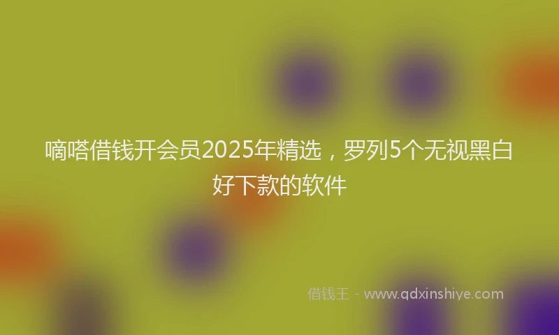 嘀嗒借钱开会员2025年精选，罗列5个无视黑白好下款的软件