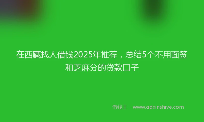 在西藏找人借钱2025年推荐，总结5个不用面签和芝麻分的贷款口子