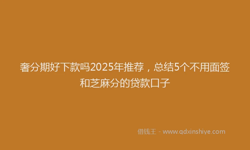 奢分期好下款吗2025年推荐，总结5个不用面签和芝麻分的贷款口子