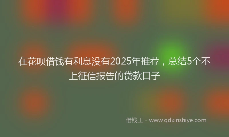 在花呗借钱有利息没有2025年推荐，总结5个不上征信报告的贷款口子