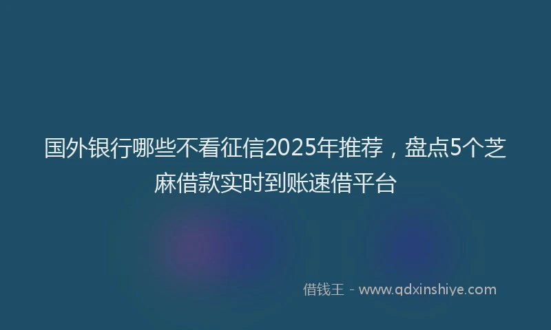 国外银行哪些不看征信2025年推荐，盘点5个芝麻借款实时到账速借平台