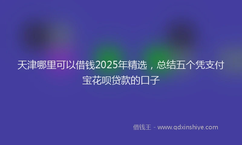 天津哪里可以借钱2025年精选,总结五个凭支付宝花呗贷款的口子