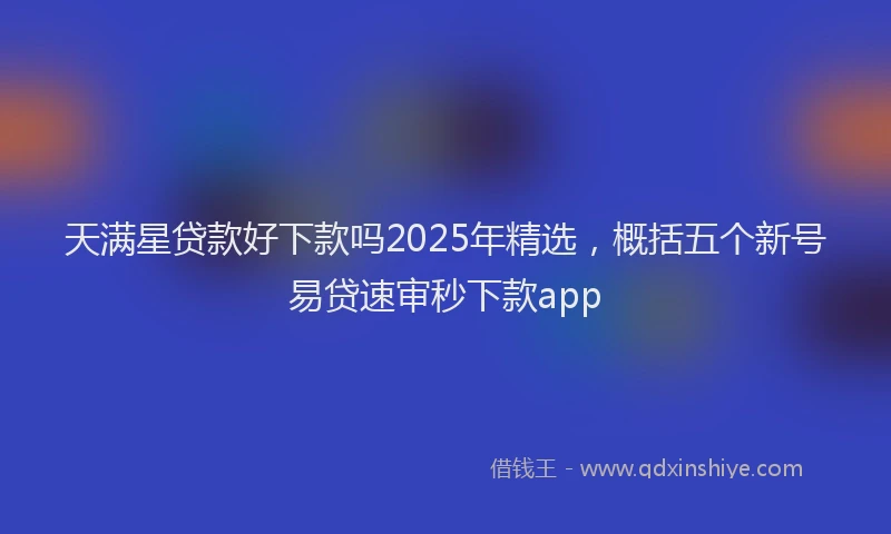 天满星贷款好下款吗2025年精选，概括五个新号易贷速审秒下款app
