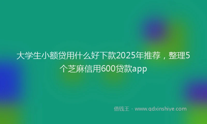 大学生小额贷用什么好下款2025年推荐，整理5个芝麻信用600贷款app