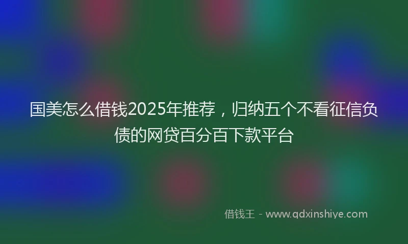 国美怎么借钱2025年推荐，归纳五个不看征信负债的网贷百分百下款平台