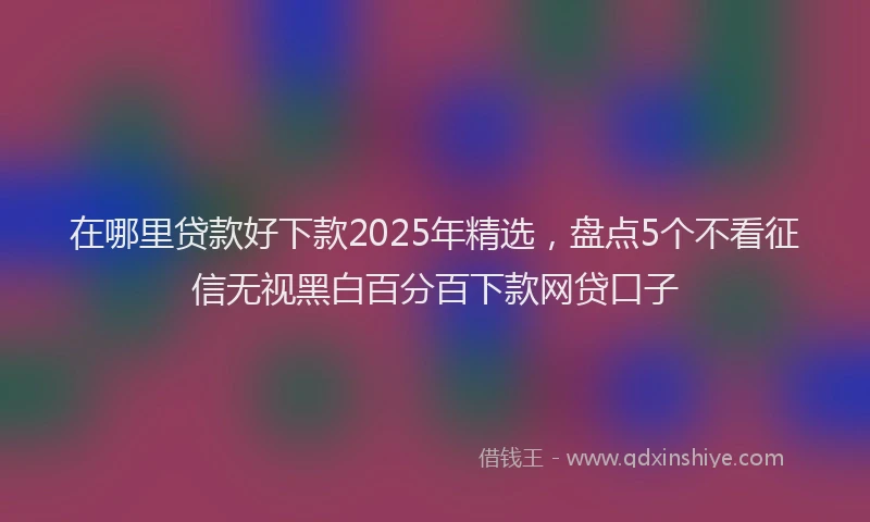 在哪里贷款好下款2025年精选，盘点5个不看征信无视黑白百分百下款网贷口子