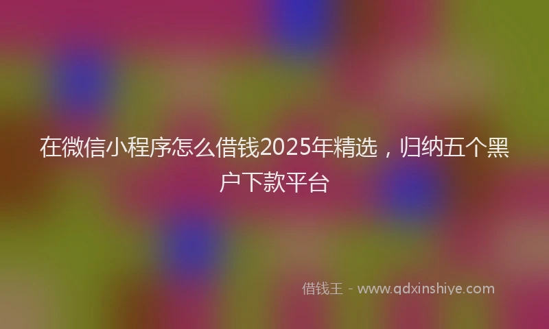 在微信小程序怎么借钱2025年精选，归纳五个黑户下款平台