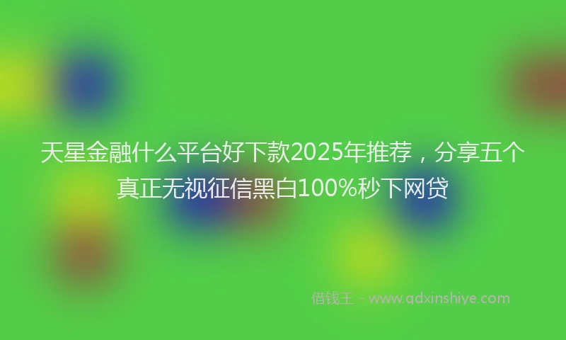 天星金融什么平台好下款2025年推荐，分享五个真正无视征信黑白100%秒下网贷