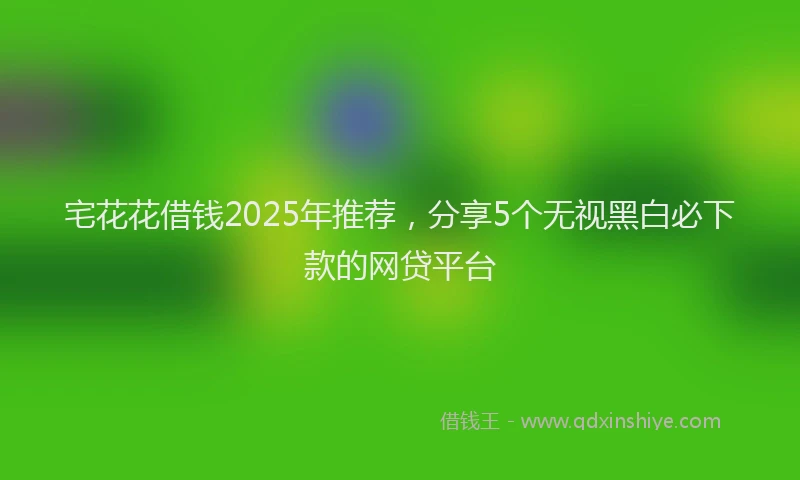 宅花花借钱2025年推荐，分享5个无视黑白必下款的网贷平台