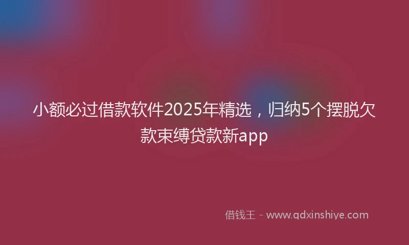 小额必过借款软件2025年精选，归纳5个摆脱欠款束缚贷款新app
