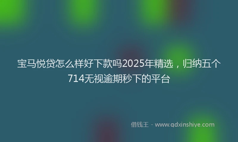 宝马悦贷怎么样好下款吗2025年精选，归纳五个714无视逾期秒下的平台