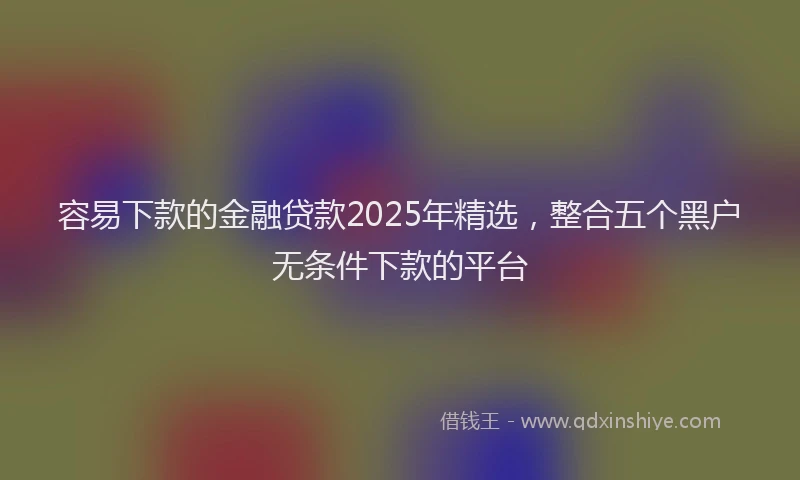 容易下款的金融贷款2025年精选，整合五个黑户无条件下款的平台