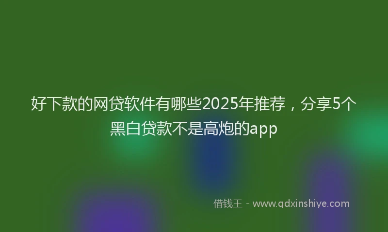 好下款的网贷软件有哪些2025年推荐，分享5个黑白贷款不是高炮的app
