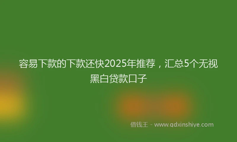 容易下款的下款还快2025年推荐，汇总5个无视黑白贷款口子