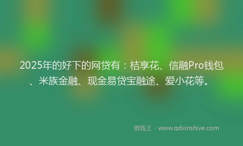 2025年的好下的网贷有：桔享花、信融Pro钱包、米族金融、现金易贷宝融途、爱小花等。