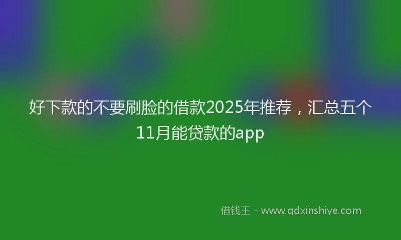 好下款的不要刷脸的借款2025年推荐，汇总五个11月能贷款的app