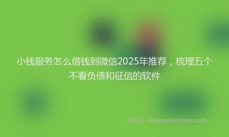 小钱服务怎么借钱到微信2025年推荐，梳理五个不看负债和征信的软件
