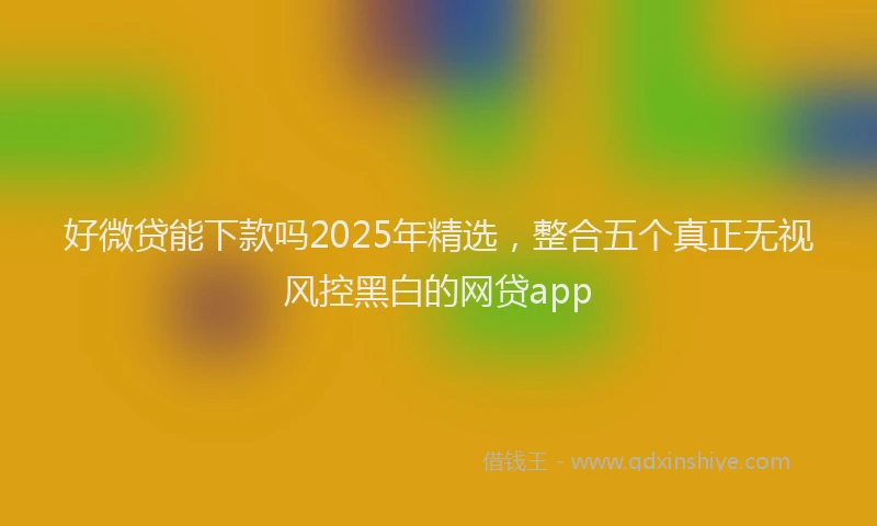 好微贷能下款吗2025年精选，整合五个真正无视风控黑白的网贷app