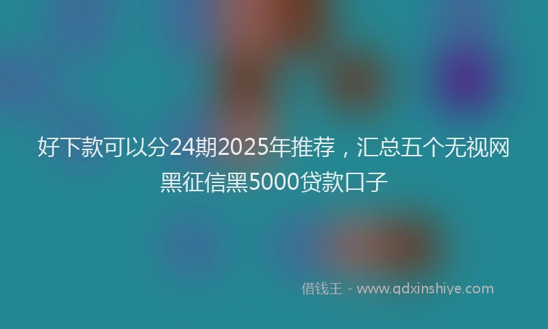 好下款可以分24期2025年推荐，汇总五个无视网黑征信黑5000贷款口子
