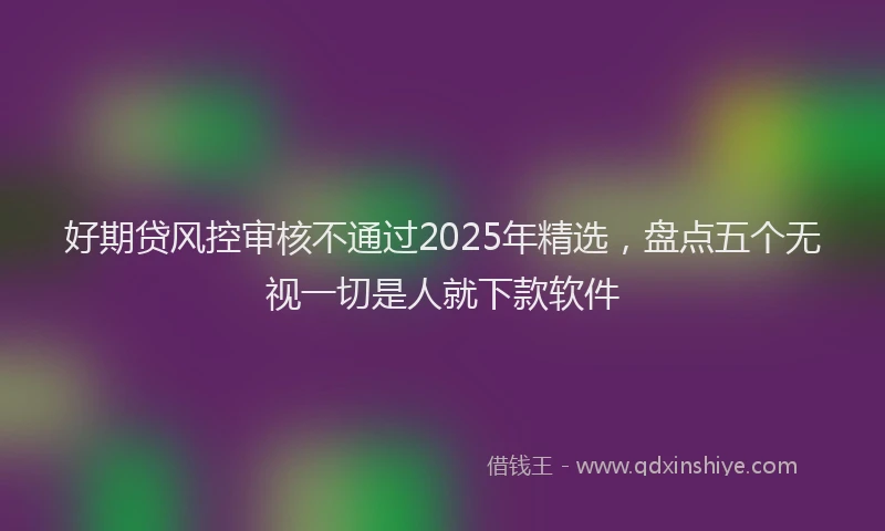 好期贷风控审核不通过2025年精选，盘点五个无视一切是人就下款软件