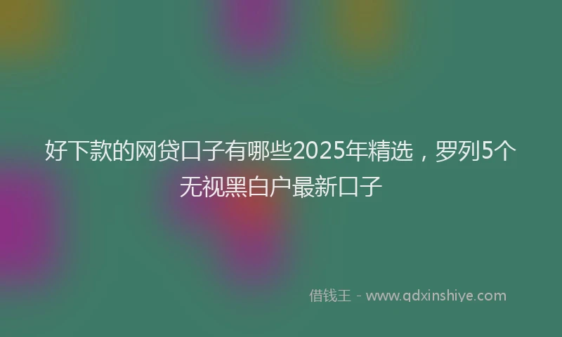 好下款的网贷口子有哪些2025年精选，罗列5个无视黑白户最新口子