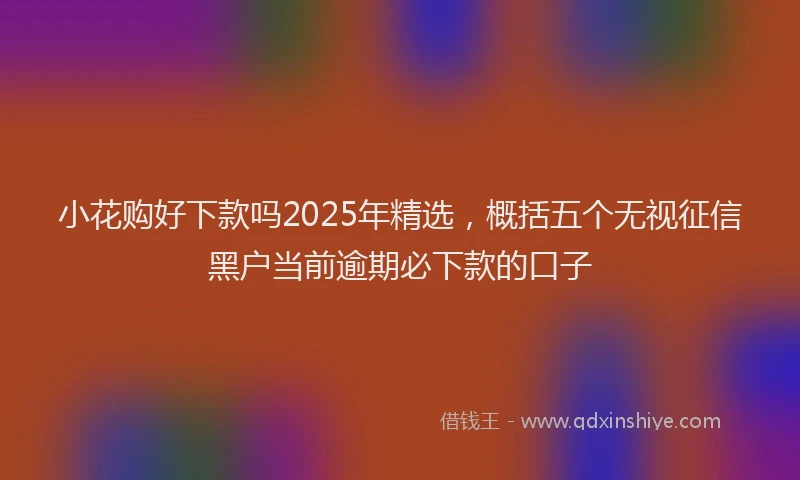 小花购好下款吗2025年精选，概括五个无视征信黑户当前逾期必下款的口子