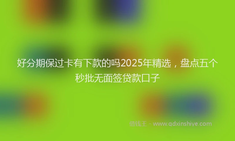 好分期保过卡有下款的吗2025年精选，盘点五个秒批无面签贷款口子