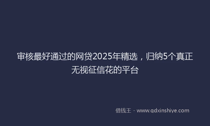审核最好通过的网贷2025年精选，归纳5个真正无视征信花的平台