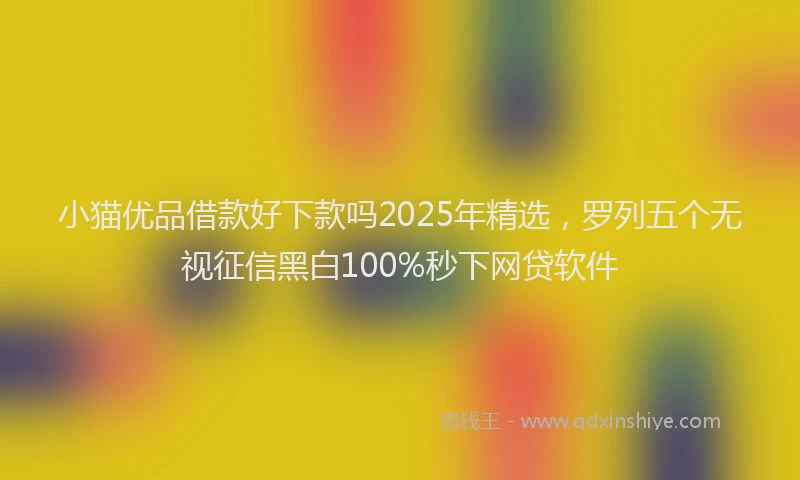 小猫优品借款好下款吗2025年精选，罗列五个无视征信黑白100%秒下网贷软件
