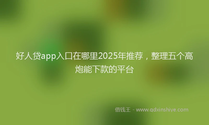 好人贷app入口在哪里2025年推荐，整理五个高炮能下款的平台