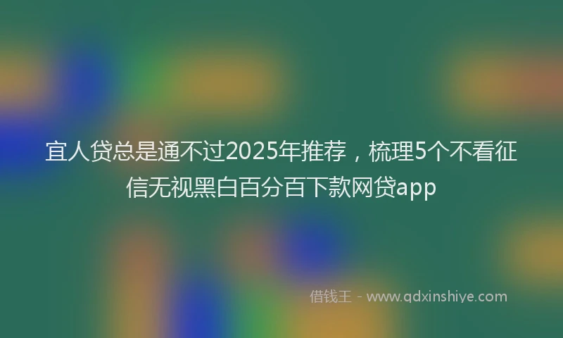 宜人贷总是通不过2025年推荐，梳理5个不看征信无视黑白百分百下款网贷app