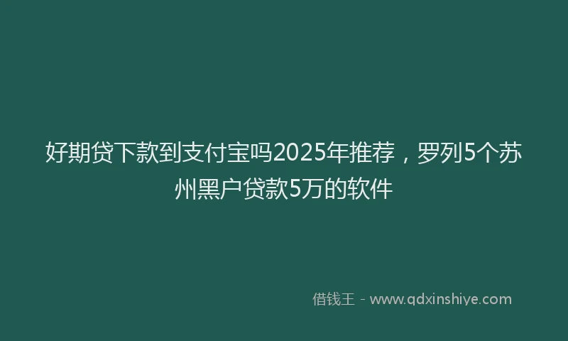 好期贷下款到支付宝吗2025年推荐，罗列5个苏州黑户贷款5万的软件