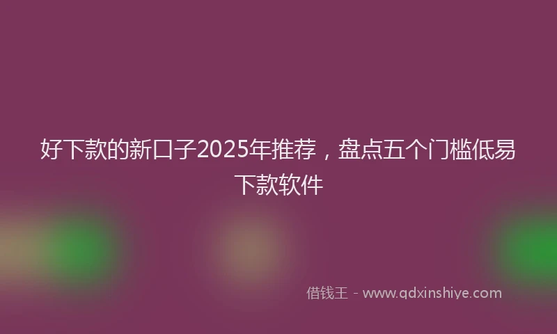 好下款的新口子2025年推荐，盘点五个门槛低易下款软件