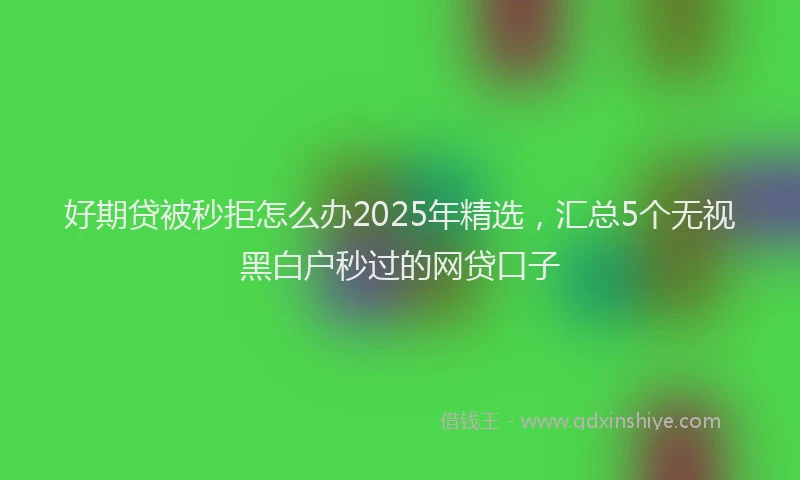 好期贷被秒拒怎么办2025年精选，汇总5个无视黑白户秒过的网贷口子