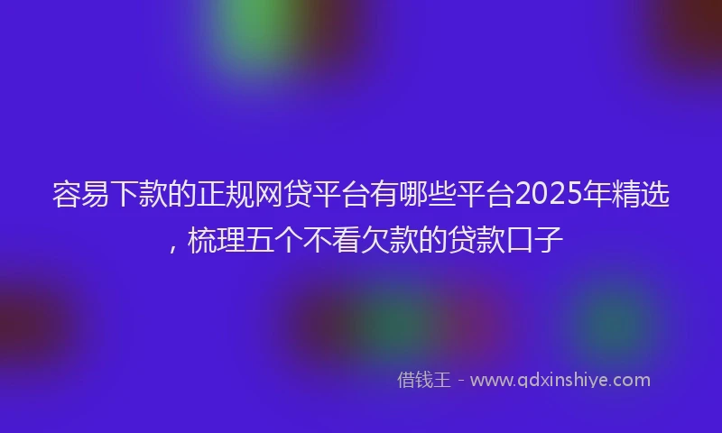 容易下款的正规网贷平台有哪些平台2025年精选，梳理五个不看欠款的贷款口子