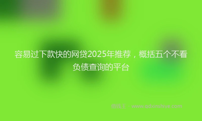 容易过下款快的网贷2025年推荐，概括五个不看负债查询的平台