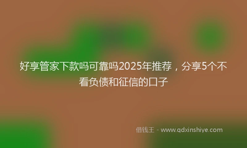 好享管家下款吗可靠吗2025年推荐，分享5个不看负债和征信的口子
