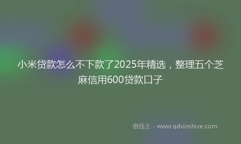 小米贷款怎么不下款了2025年精选，整理五个芝麻信用600贷款口子