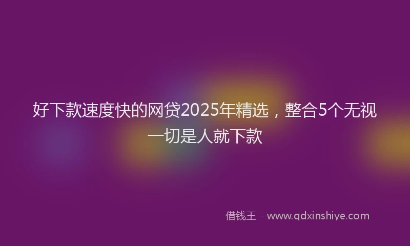 好下款速度快的网贷2025年精选，整合5个无视一切是人就下款