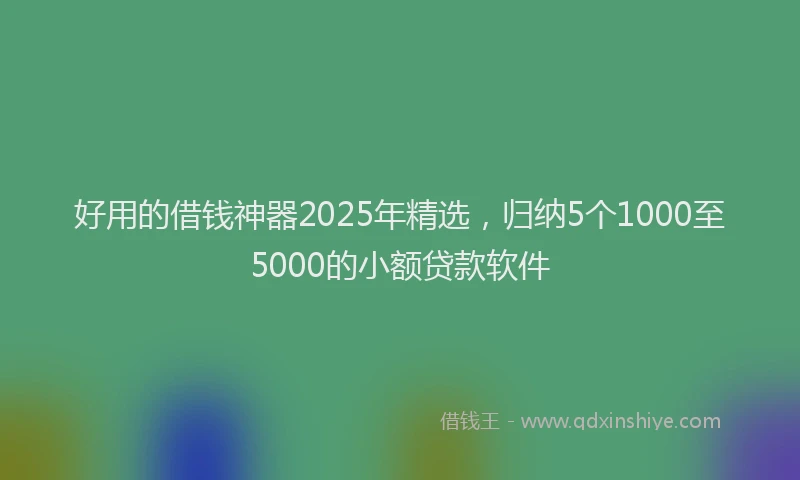 好用的借钱神器2025年精选，归纳5个1000至5000的小额贷款软件