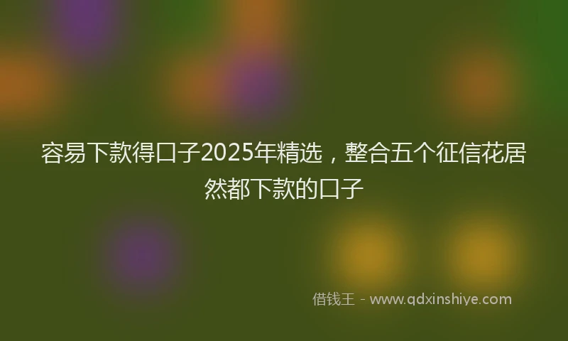 容易下款得口子2025年精选，整合五个征信花居然都下款的口子