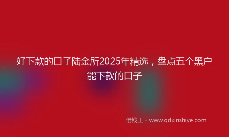 好下款的口子陆金所2025年精选，盘点五个黑户能下款的口子